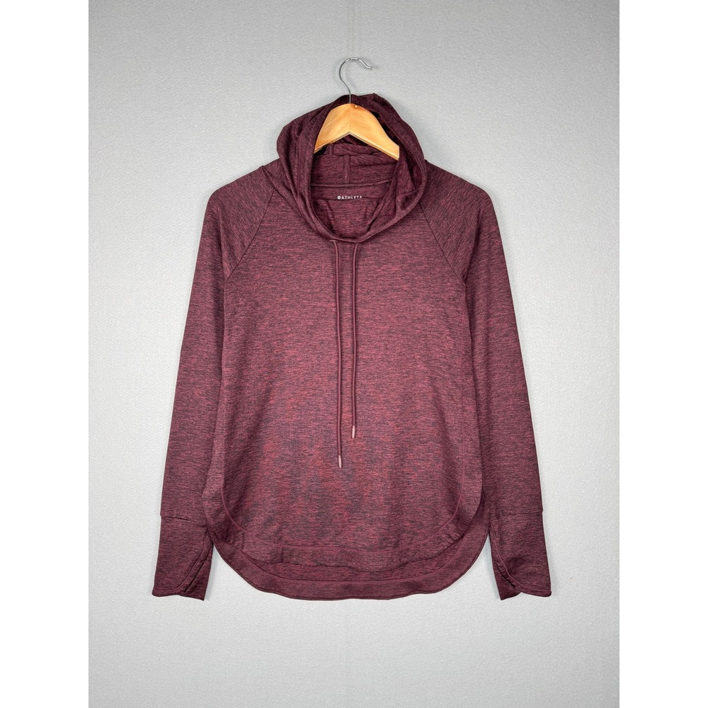Athleta Uptempo Pullover Hoodie Heathered Burgundy XS Athleisure